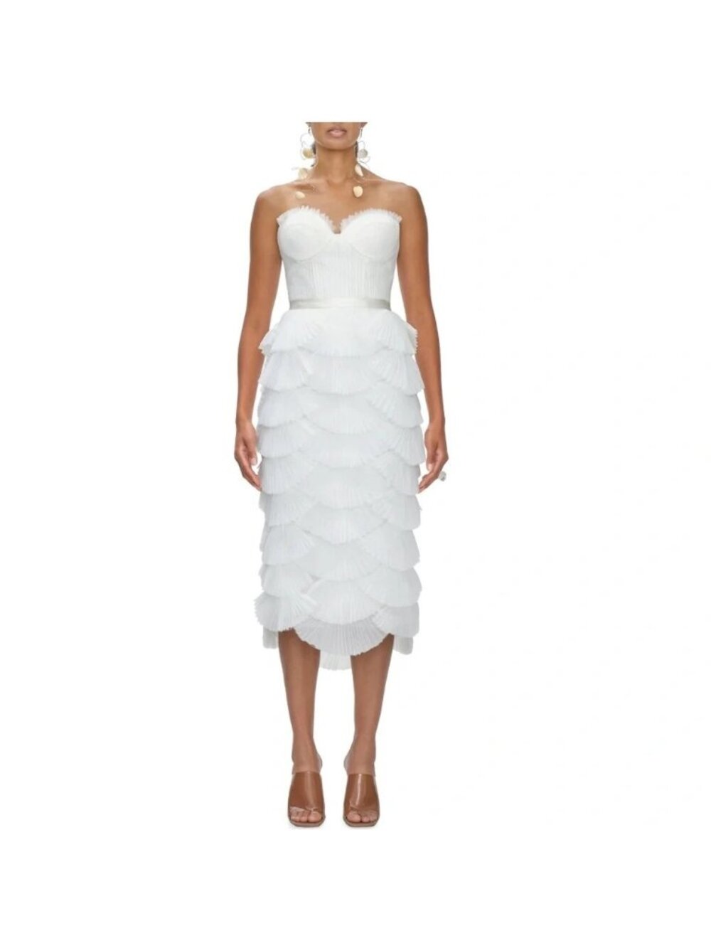 ANDREA IYAMAH Ari Corset Top Ivory Size 12 NWT